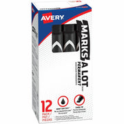 Avery® Marks A Lot Permanent Markers - Large Desk-Style Size, 1 Dozen