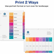Avery Ready Index 8 Tab Dividers, Customizable TOC, 6 Sets (11186), 1 Pack