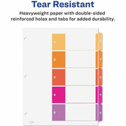 Avery Ready Index 5 Tab Dividers, Customizable TOC, 6 Sets (11187), 1 Pack