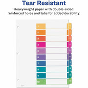 Avery Ready Index 10 Tab Dividers, Customizable TOC, 6 Sets (11188), 1 Pack
