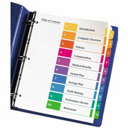 Avery Ready Index 10 Tab Dividers, Customizable TOC, 6 Sets (11188), 1 Pack