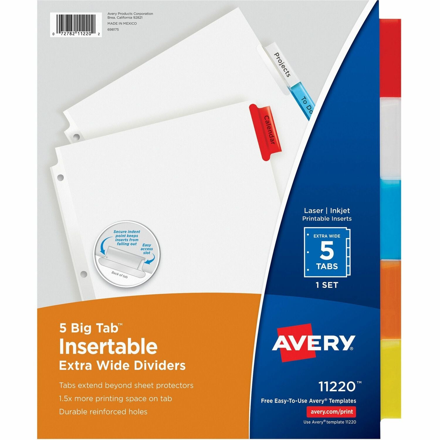Avery® Big Tab Extra-Wide Insertable Dividers, 1 Set