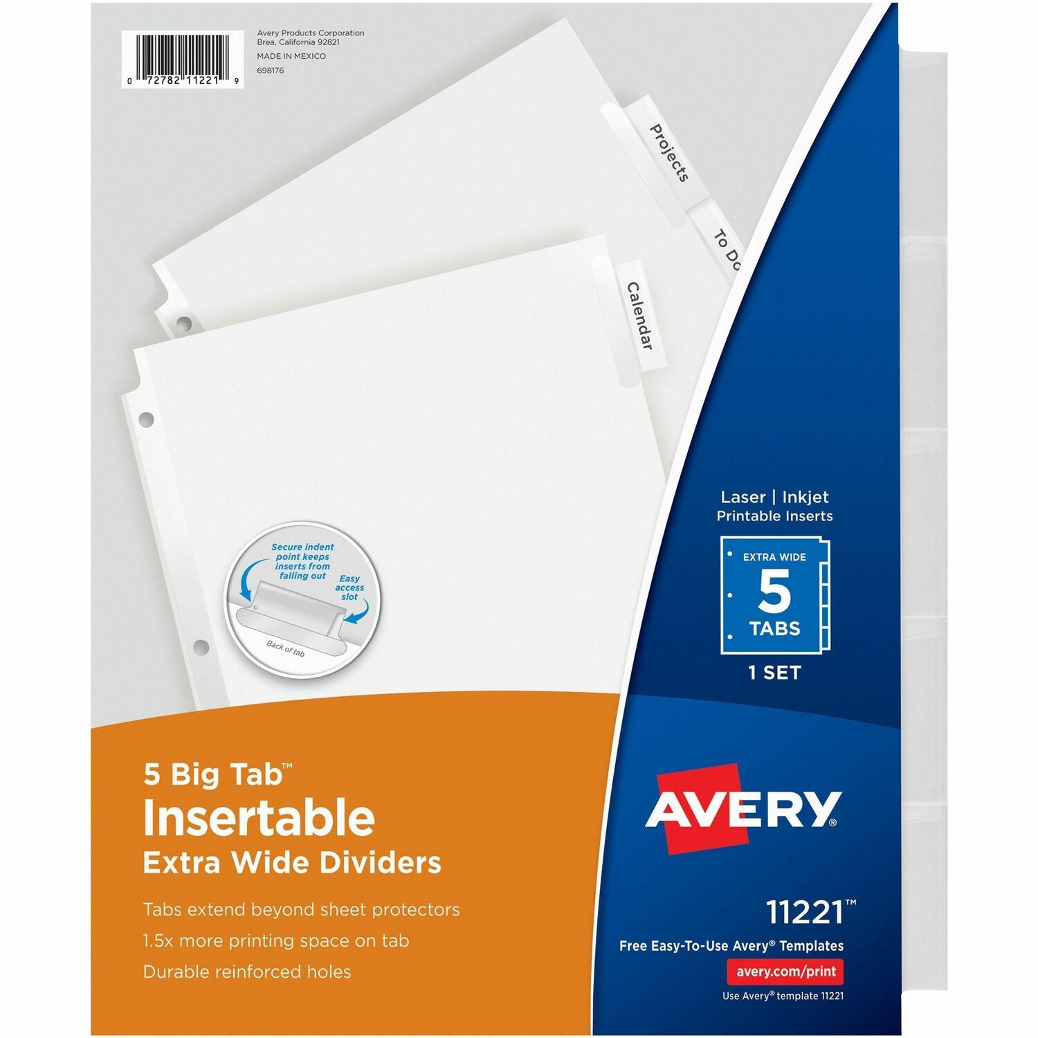 Avery® Big Tab Extra-Wide Insertable Dividers, 1 Set