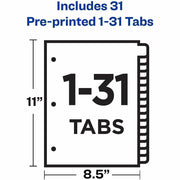 Avery® Preprinted Tab Dividers - Gold Reinforced Edge, 1 Set