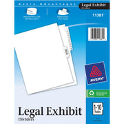 Avery® Premium Collated Legal Exhibit Dividers with Table of Contents Tab - Avery Style, 1 Set