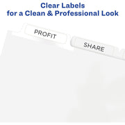 Avery® Print & Apply Clear Label Dividers - Index Maker Easy Peel Printable Labels, 1 Pack