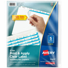 Avery® Print & Apply Clear Label Dividers - Index Maker Easy Peel Printable Labels, 1 Pack