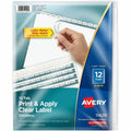 Avery 12 Tab Print & Apply Dividers, Index Maker(R), 5 Sets (11429), White, 1 Pack, AVE11429