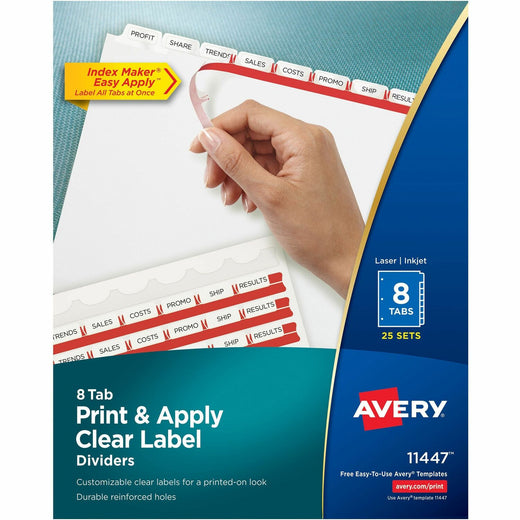 Avery® Print & Apply Clear Label Dividers - Index Maker Easy Apply Label Strip, 1 Box