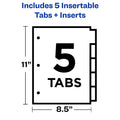 Avery Office Essentials Insertable Dividers, Buff, 5 / Set, AVE11466