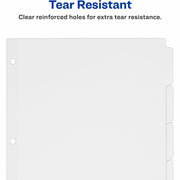 Avery® Plain Tab Write-On Dividers, 1 Box