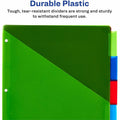 Avery Big Tab Insertable 2-Pocket Dividers, Multicolor, 1 Set, AVE11906
