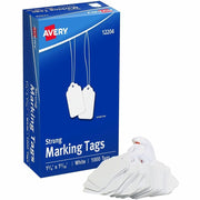 Avery® Marking Tags, Strung, 1-3/4" x 1-3/32" , 1,000 Tags (12204), 1 Box