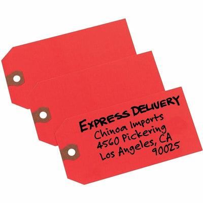 Avery Unstrung Shipping Tags, 11.5 pt. Stock, 4-3/4" x 2-3/8", 1,000 Red Hang Tags, 1000 / Box, AVE12345