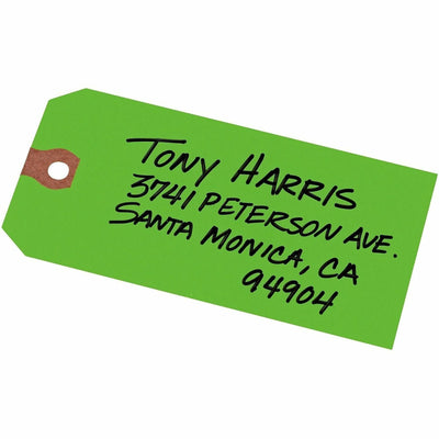 Avery Unstrung Shipping Tags, 11.5 pt. Stock, 4-3/4" x 2-3/8", 1,000 Green Hang Tags, 1000 / Box, AVE12365