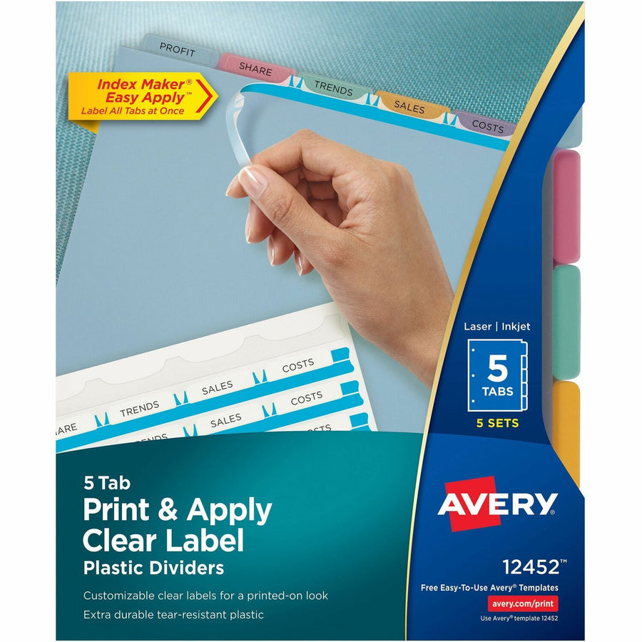 Avery Print & Apply Translucent Dividers, 1 Pack — view 1