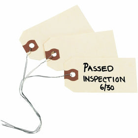 Avery Shipping Tags with Wire, 11.5 pt. Stock, 3-1/4" x 1-5/8", 1,000 Manila Hang Tags, 1000 / Box, AVE12602
