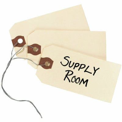 Avery Shipping Tags with Wire, 11.5 pt. Stock, 3-3/4" x 1-7/8", 1,000 Manila Hang Tags, 1000 / Box — view 1