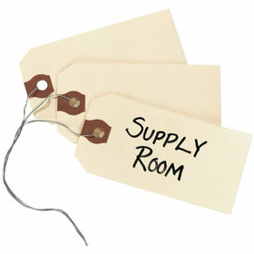 Avery Shipping Tags with Wire, 11.5 pt. Stock, 3-3/4" x 1-7/8", 1,000 Manila Hang Tags, 1000 / Box, AVE12603