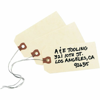 Avery Shipping Tags with Wire, 11.5 pt. Stock, 4-1/4" x 2-1/8", 1,000 Manila Hang Tags, 1000 / Box, AVE12604