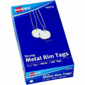 Avery 1-1/4" Metal Rim Key Tags, Strung, White, 500 Tags (14313), 500 / Box, AVE14313