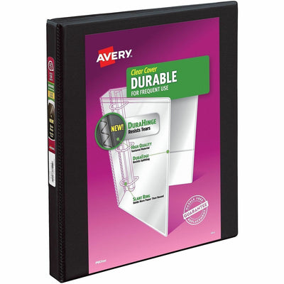 Avery Durable View 3 Ring Binder, 0.5" Slant Rings, 1 Black Binder ), 8 1/2" Width x 11" Length, 12EA/CT — view 1