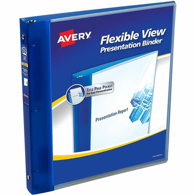 Avery Flexi-View 3 Ring Binders, Blue, 8 1/2" Width x 11" Length, 12EA/CT — view 1