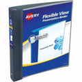 Avery Flexible View 3 Ring Binder, 1 Inch Round Rings, 1 Gray Binder (17676), 8 1/2" Width x 11" Length, AVE17676