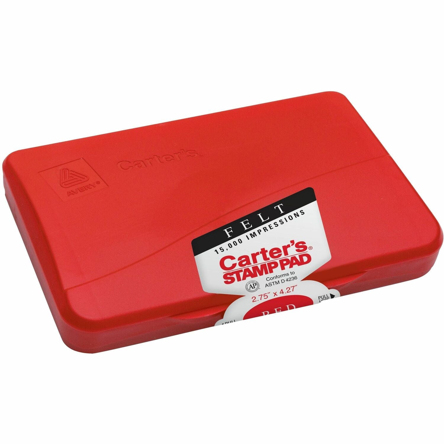 Carter's® Felt Red Stamp Pad, 2.75" x 4.27" (21071), 1 Each