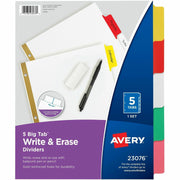 Avery® Big Tab Write & Erase 5-Tab Dividers (23076), 1 Set