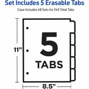 Avery® Big Tab Write & Erase 5-Tab Dividers (23076), 1 Set