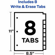 Avery® Big Tab Write & Erase Dividers 8 Tabs, 1 Set