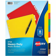 Avery® Plastic Tab Dividers w/ White Labels, 1 Set
