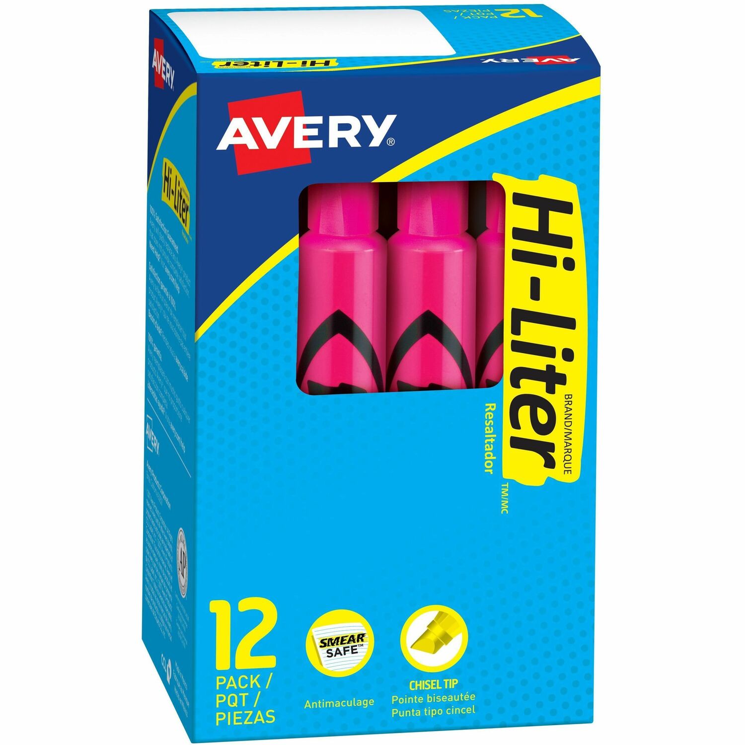 Avery® Desk-Style, Fluorescent Pink, 1 Count (24010), 1 Dozen