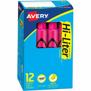 Avery® Desk-Style, Fluorescent Pink, 1 Count (24010), 1 Dozen