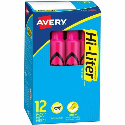 Avery® Desk-Style, Fluorescent Pink, 1 Count (24010), 1 Dozen