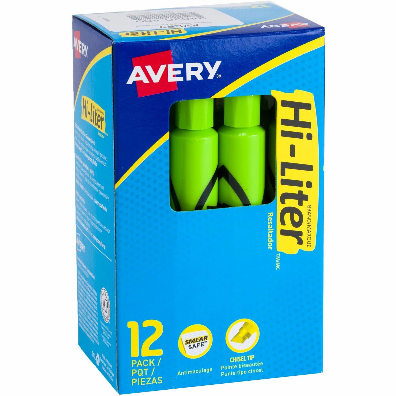 Avery® Desk-Style, Fluorescent Green, 1 Count (24020), 1 Dozen
