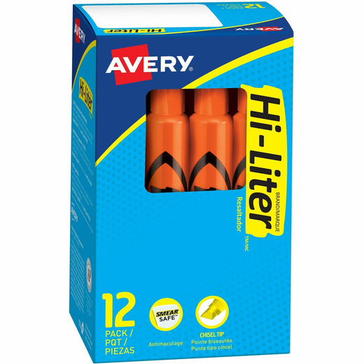 Avery® Desk-Style, Fluorescent Orange, 1 Count (24050), 1 Dozen
