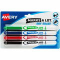 Avery Marks A Lot Pen-Style Dry Erase Markers, 4 / Pack, AVE24459