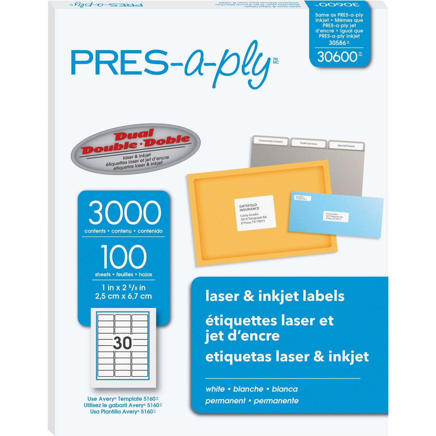 PRES-a-ply Labels, 1 Box