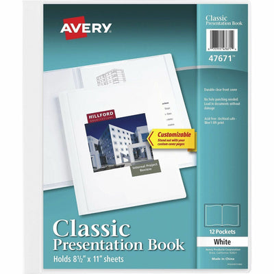 Avery White Presentation Book, 8 1/2" Width x 11" Length, 24EA/CT — view 1