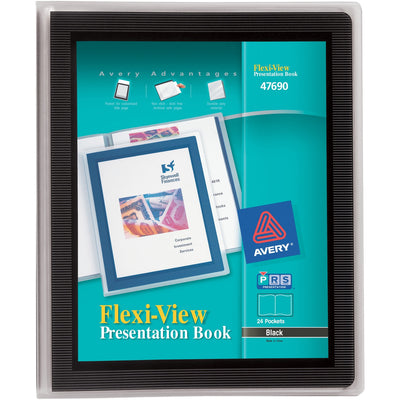 Avery Flexi-View Presentation Book, Black, 8 1/2" Width x 11" Length, 24EA/CT — view 1