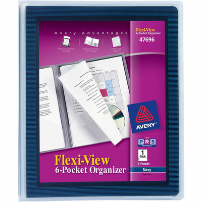 Avery Flexi-View Letter Pocket Folder, Navy Blue, 8 1/2" Width x 11" Length, 24EA/CT — view 1