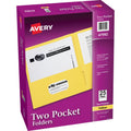 Avery Letter Pocket Folder, Yellow, 8 1/2" Width x 11" Length, 25 / Box, AVE47992