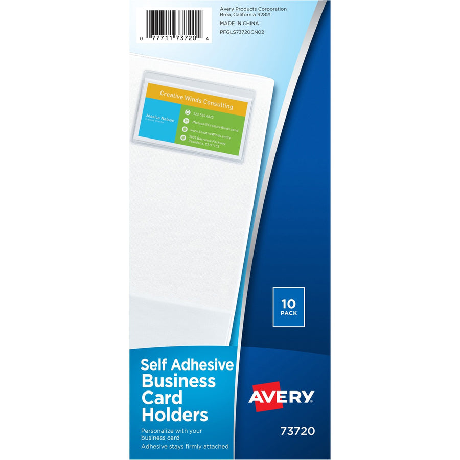 Avery Self-Adhesive Business Card Holders, Clear, 10 / Pack — view 1