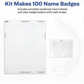 Avery Name Badges with Cords, 3" x 4", 100 Total (74459), White, 8 1/2" x 11", 100 / Box, AVE74459