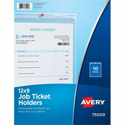 Avery Vinyl File Pocket, Clear, 9" Width x 12" Length, 10 / Pack — view 1