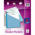Avery Durable Letter Vinyl File Pocket, Assorted, 8 1/2" Width x 11" Length, 5 / Pack, AVE75254