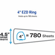 Avery® Heavy Duty View Binder 4" , One Touch™ Locking D Rings, Black, 1 Each