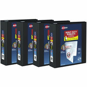 Avery® Heavy Duty View Binder 3" , One Touch™ Locking D Rings, Black, 1 Each
